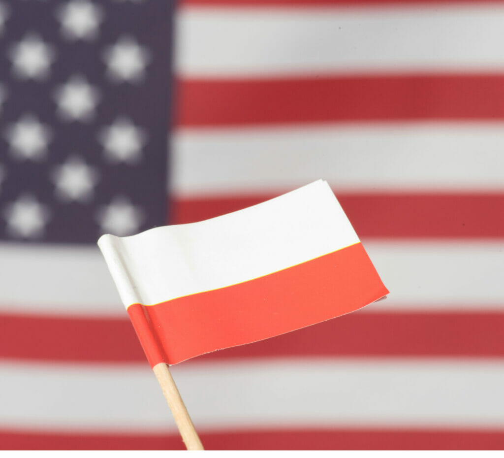 Flag of America and Poland