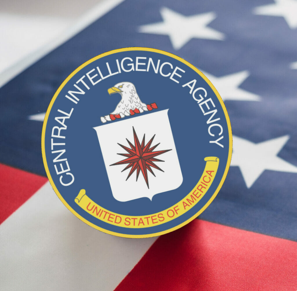 CIA logo over American flag
