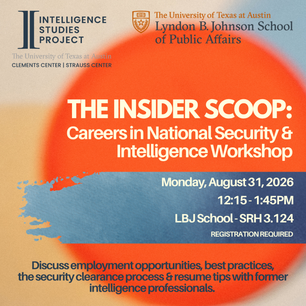 The Insider Scoop: Careers in National Security & Intelligence Workshop