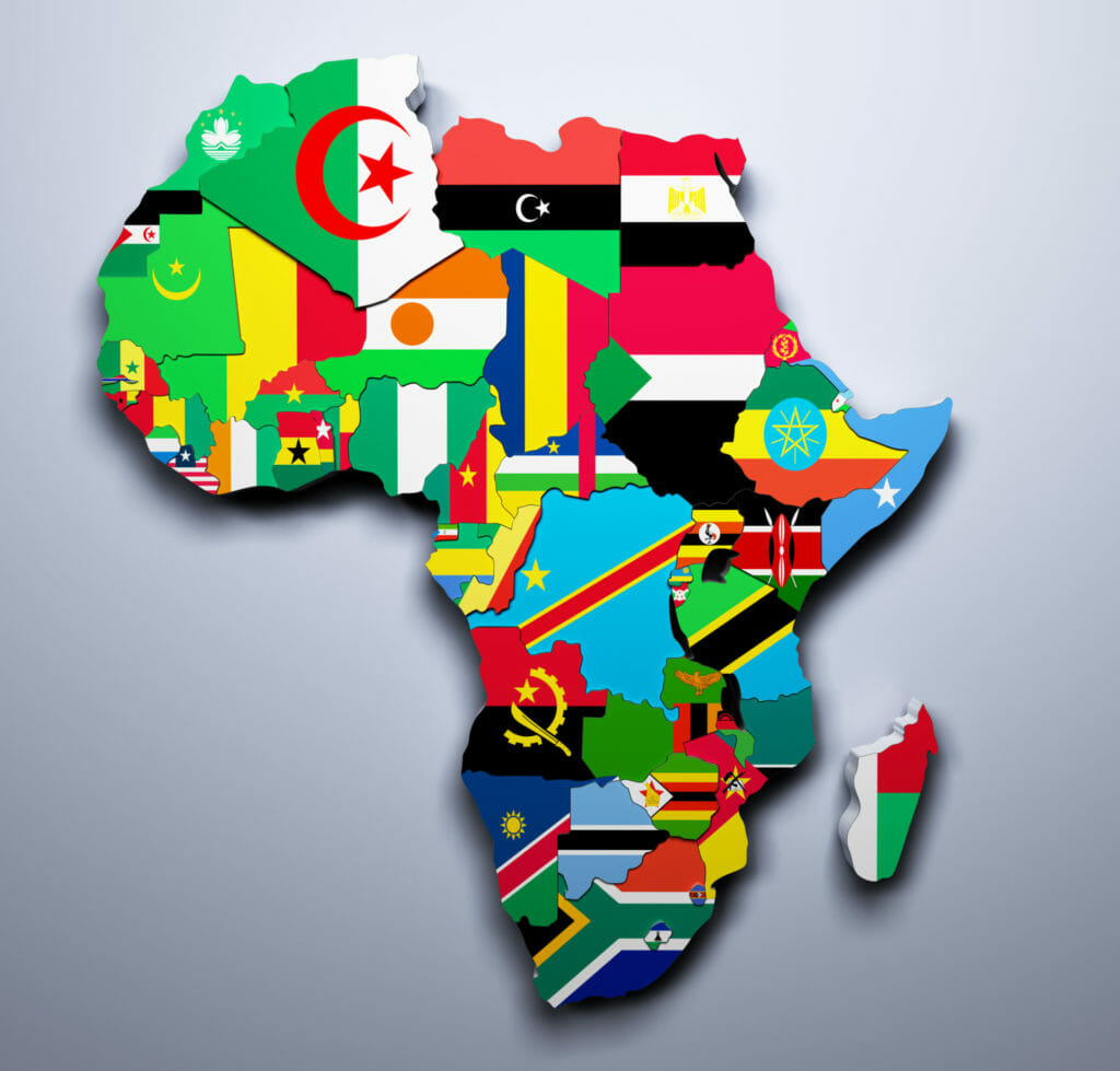 Africa with flags