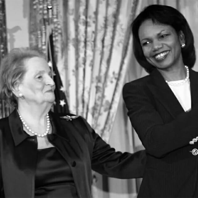Madeleine Albright and Condolezza Rice